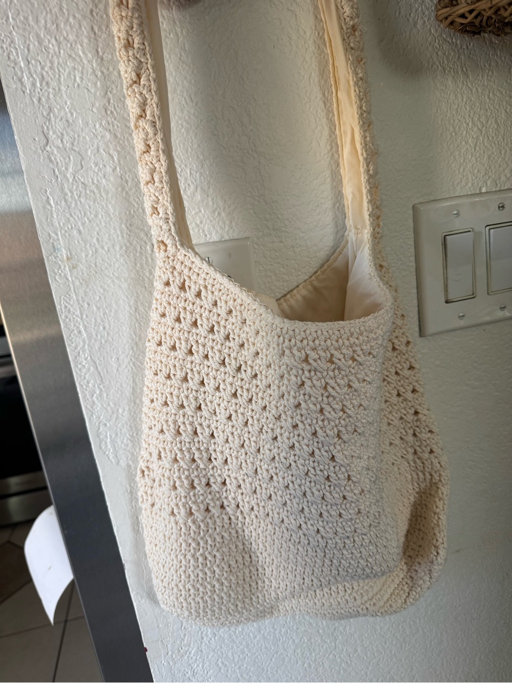 Cream Crochet Shoulder Bag - Women Bags